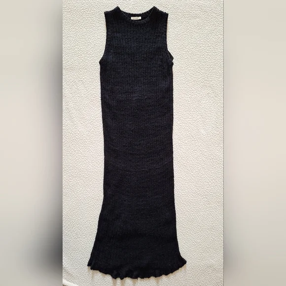 THE ROW Cutro Open Knit Silk Sleeveless Maxi Dress Midnight Blue M Org $2,550 - Picture 6 of 16